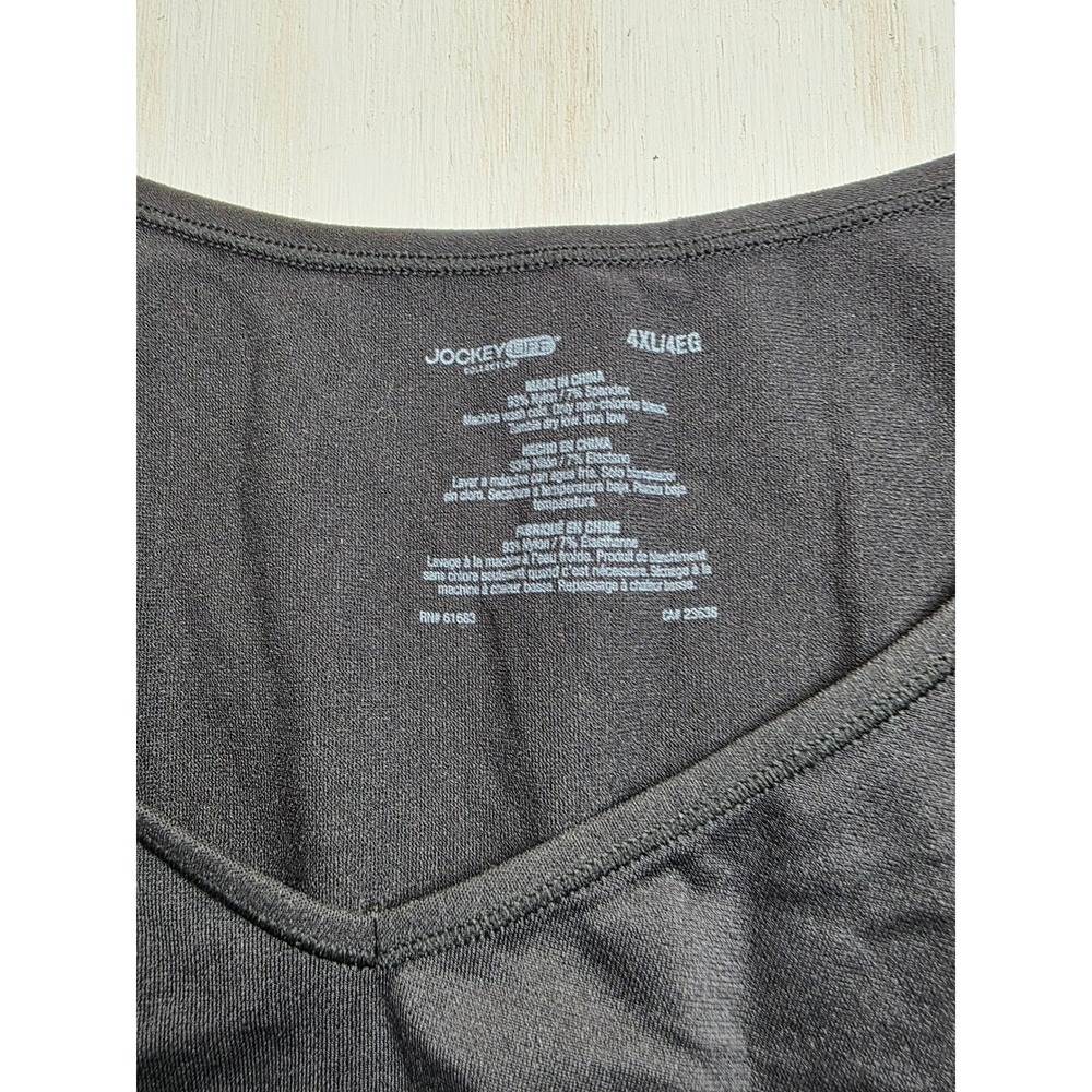 Jockey Life Black Seamless V-Neck Tank Top Sleeveless Layering Cami 4XL 4EG